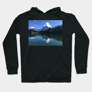 Mountain reflected in a Swiss lake Hoodie